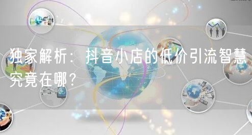 独家解析：抖音小店的低价引流智慧究竟在哪？