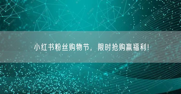 小红书粉丝购物节，限时抢购赢福利！