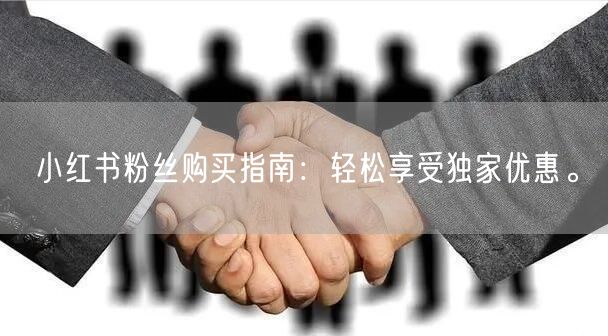 小红书粉丝购买指南：轻松享受独家优惠。