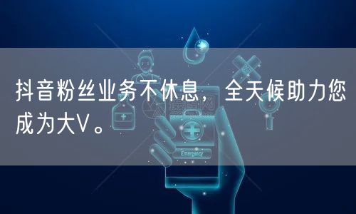 抖音粉丝业务不休息，全天候助力您成为大V。